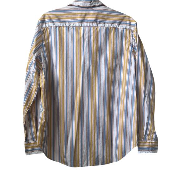 Frank & Eileen Gold Striped Multicolored Eileen Button Up Shirt Size M - Picture 3 of 13